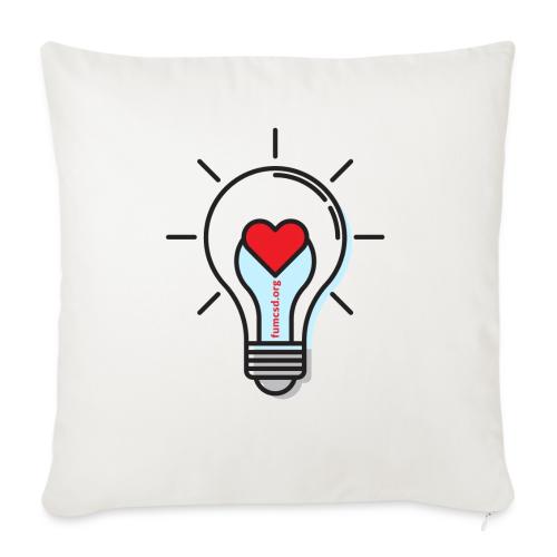 FUMCSD Heart Light Bulb - Throw Pillow Cover 17.5” x 17.5”