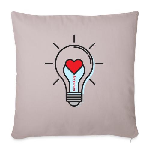 FUMCSD Heart Light Bulb - Throw Pillow Cover 17.5” x 17.5”