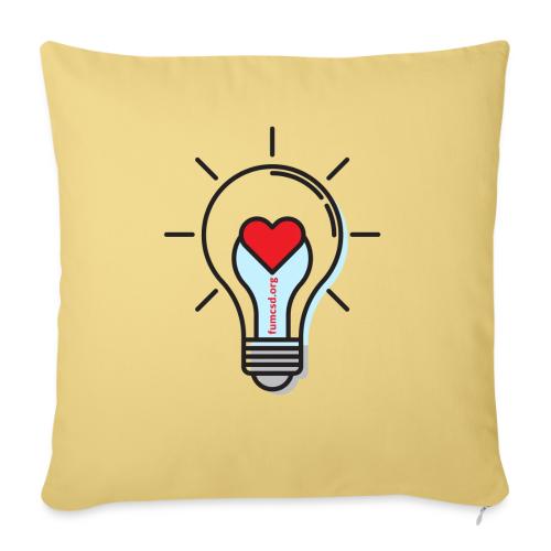 FUMCSD Heart Light Bulb - Throw Pillow Cover 17.5” x 17.5”