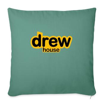 Drew Smile House - Throw Pillow Cover 17.5” x 17.5” - cypress green - Front