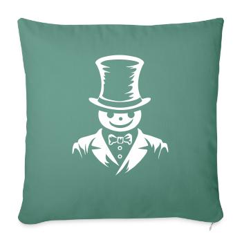 Snowman Dapper - Throw Pillow Cover 17.5” x 17.5” - cypress green - Front
