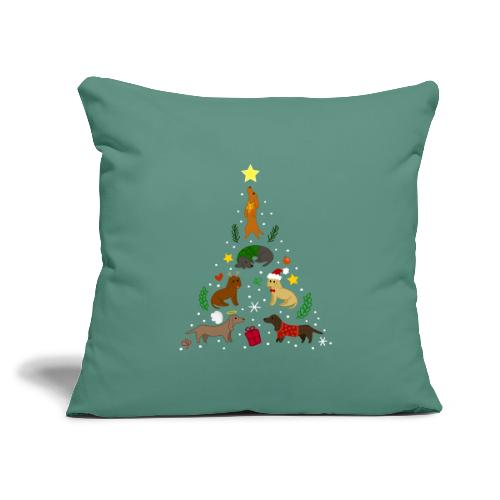 Dackel Tree Christmas - Throw Pillow Cover 17.5” x 17.5”