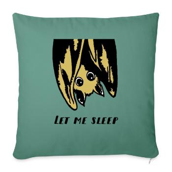 Bat kawaii - Throw Pillow Cover 17.5” x 17.5” - cypress green - Front
