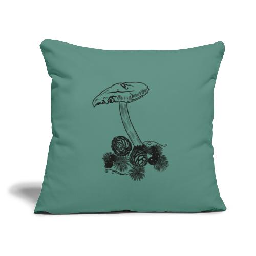 Mushroom Autumn Pine Cones - Throw Pillow Cover 17.5” x 17.5”
