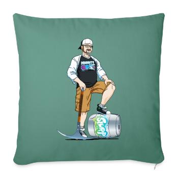 "The Cap'n" Crack Matrix - Throw Pillow Cover 17.5” x 17.5” - cypress green - Front