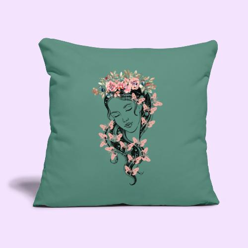 Butterfly Flower Goddess - Fairytale Design - Throw Pillow Cover 17.5” x 17.5”