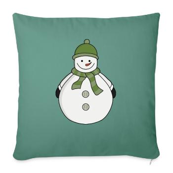 Cold Snowman - Throw Pillow Cover 17.5” x 17.5” - cypress green - Front
