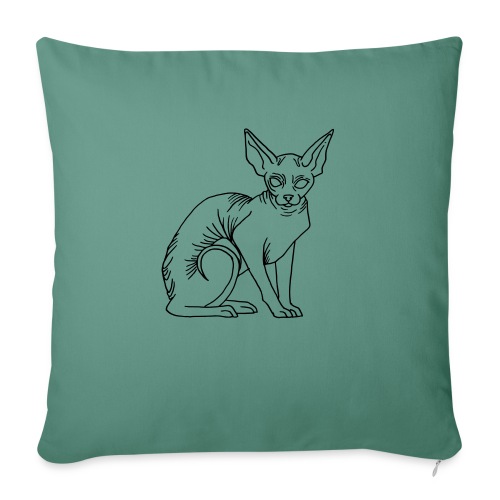 naked cat - Throw Pillow Cover 17.5” x 17.5”