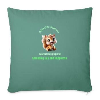 A Burst of Cuteness - Throw Pillow Cover 17.5” x 17.5” - cypress green - Front