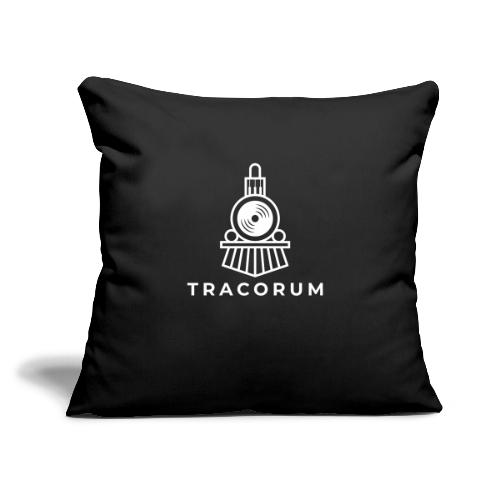 White Outline Cosmic Train Cartoon - Throw Pillow Cover 17.5” x 17.5”