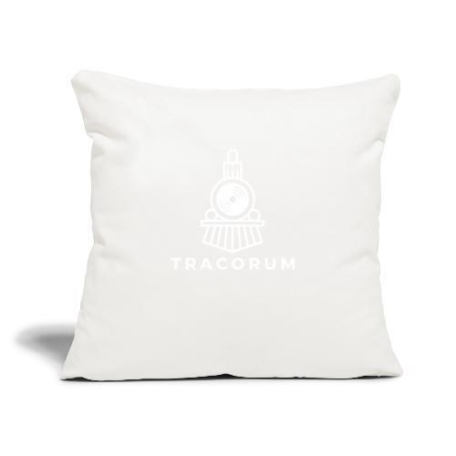 White Outline Cosmic Train Cartoon - Throw Pillow Cover 17.5” x 17.5”