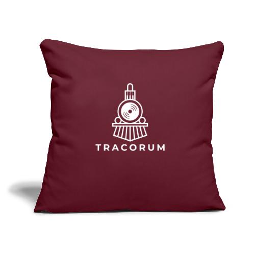White Outline Cosmic Train Cartoon - Throw Pillow Cover 17.5” x 17.5”