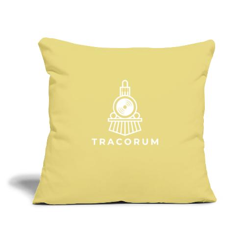 White Outline Cosmic Train Cartoon - Throw Pillow Cover 17.5” x 17.5”