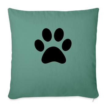 paw print - Throw Pillow Cover 17.5” x 17.5” - cypress green - Front