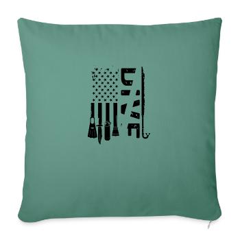 Diving Gear - Throw Pillow Cover 17.5” x 17.5” - cypress green - Front
