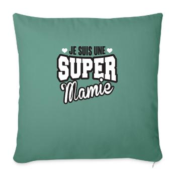 Je suis une super mamie trending - Throw Pillow Cover 17.5” x 17.5” - cypress green - Front
