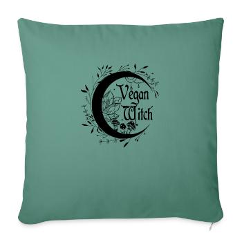 Vegan Witch - Throw Pillow Cover 17.5” x 17.5” - cypress green - Front