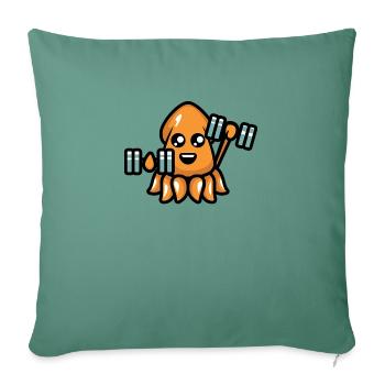 Squid Build - Throw Pillow Cover 17.5” x 17.5” - cypress green - Front