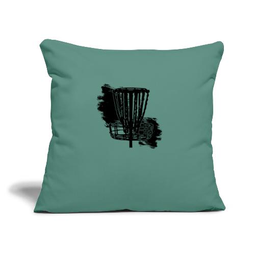 Disc Golf Basket Paint Black Print - Throw Pillow Cover 17.5” x 17.5”