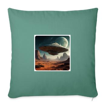 UFO - Throw Pillow Cover 17.5” x 17.5” - cypress green - Front