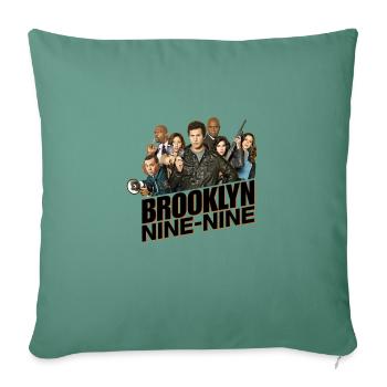 99th Precinct Brooklyn NY - Throw Pillow Cover 17.5” x 17.5” - cypress green - Front