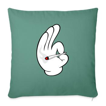 Smoke Dope - Throw Pillow Cover 17.5” x 17.5” - cypress green - Front