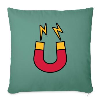 Lightning Magnet Logo funny - Throw Pillow Cover 17.5” x 17.5” - cypress green - Front