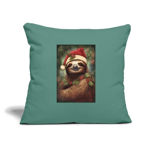 Christmas Sloth - Throw Pillow Cover 17.5” x 17.5”