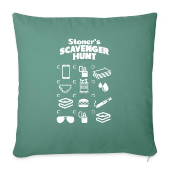 Stoner s Scavenger Hunt - Throw Pillow Cover 17.5” x 17.5” - cypress green - Front