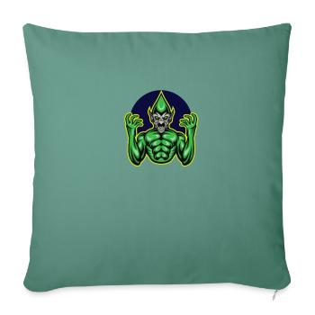 The green goblin mascots logo design - Throw Pillow Cover 17.5” x 17.5” - cypress green - Front