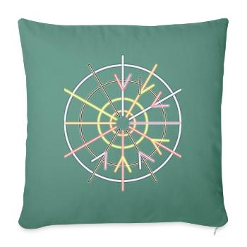 Neon Radial Burst - Throw Pillow Cover 17.5” x 17.5” - cypress green - Front