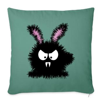 Grumpy Bunny doesn't carrot all! - Throw Pillow Cover 17.5” x 17.5” - cypress green - Front