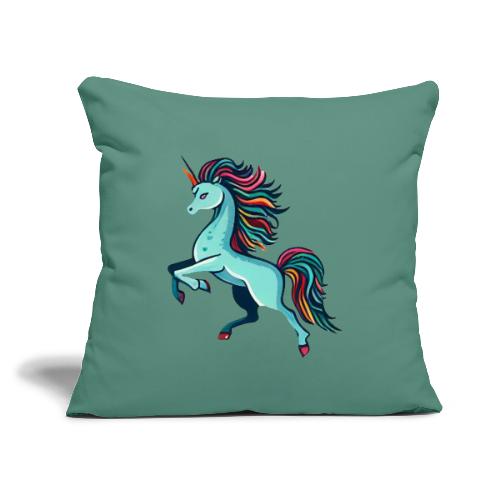 Colorful Unicorn - Throw Pillow Cover 17.5” x 17.5”