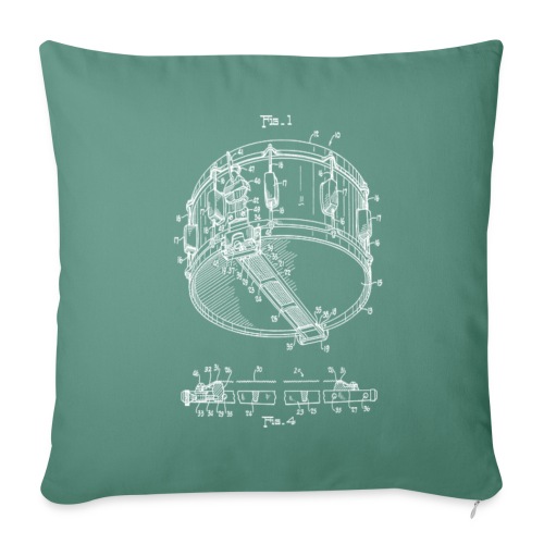 Snare Drum Patent - Throw Pillow Cover 17.5” x 17.5”