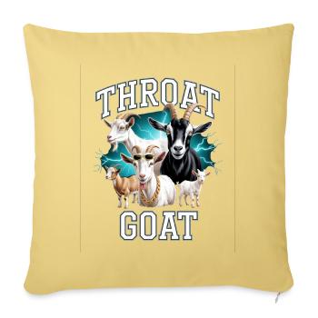 Throat Goat Meme Y2K Bootleg Unwearable - Throw Pillow Cover 17.5” x 17.5” - washed yellow - Front