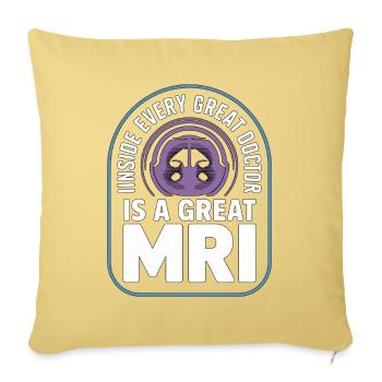MRI Tech Inside Every Great Doctor Is Rad Tech - Throw Pillow Cover 17.5” x 17.5” - washed yellow - Front