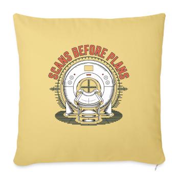 MRI Tech Scans Before Plans Radiologist Rad Tech - Throw Pillow Cover 17.5” x 17.5” - washed yellow - Front