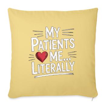 Cardiac Tech My Patients Heart Me Cath Lab Tech - Throw Pillow Cover 17.5” x 17.5” - washed yellow - Front