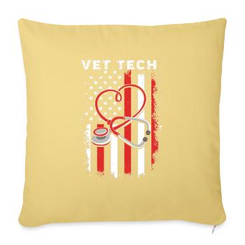 Technicien vétérinaire du 4 juillet sous drapeau américain - Housse de coussin décorative - jaune - Devant