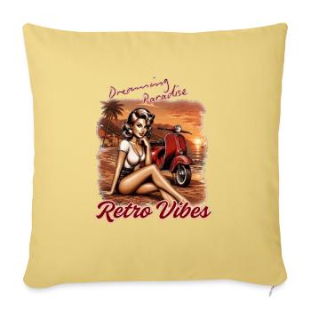 Dreaming Paradise - Throw Pillow Cover 17.5” x 17.5” - washed yellow - Front