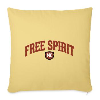 Free Spirit MC Lettering - Throw Pillow Cover 17.5” x 17.5” - washed yellow - Front