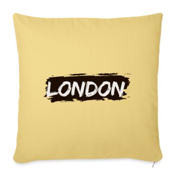 London Brushword - Throw Pillow Cover 17.5” x 17.5” - washed yellow - Front