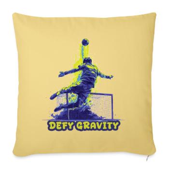 Defy Gravity Neon Goalkeeper Dive - Throw Pillow Cover 17.5” x 17.5” - washed yellow - Front
