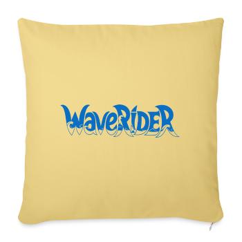 WaveRider Neon Ocean Glyph - Throw Pillow Cover 17.5” x 17.5” - washed yellow - Front
