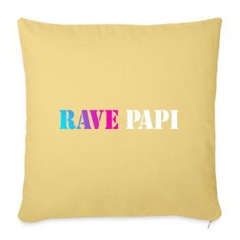 Techno Rave Men EDM Rave Daddy Rave Papi - Throw Pillow Cover 17.5” x 17.5” - washed yellow - Front
