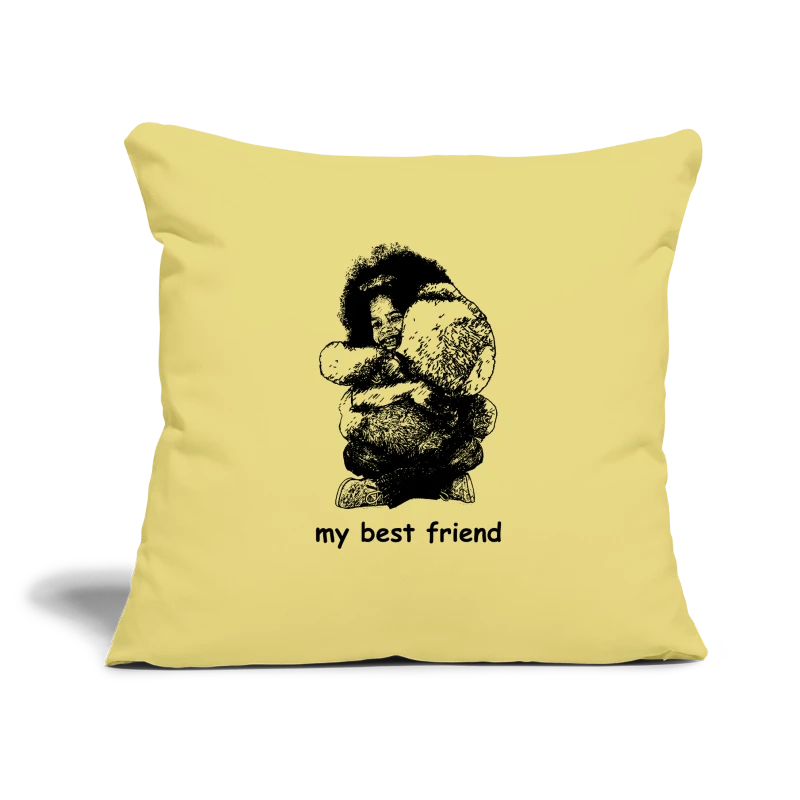 My best friend (girl) - Throw Pillow Cover 17.5” x 17.5”