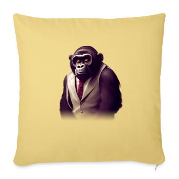 CoolNimals cute Gorilla wearing a suit - Throw Pillow Cover 17.5” x 17.5” - washed yellow - Front