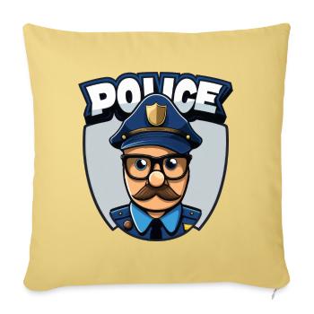 Policeman police - Throw Pillow Cover 17.5” x 17.5” - washed yellow - Front