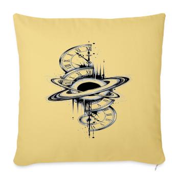 Clockwork Nebula Rings - Throw Pillow Cover 17.5” x 17.5” - washed yellow - Front