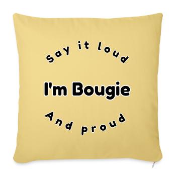 Bougie Circle Say It Loud - Throw Pillow Cover 17.5” x 17.5” - washed yellow - Front